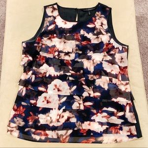 WHBM sleeveless floral blouse